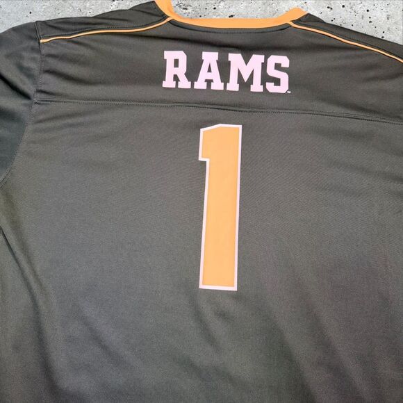 Colorado State Rams #1 Football Jersey Men’s M Green Gold Hanes NCAA - Picture 8 of 10